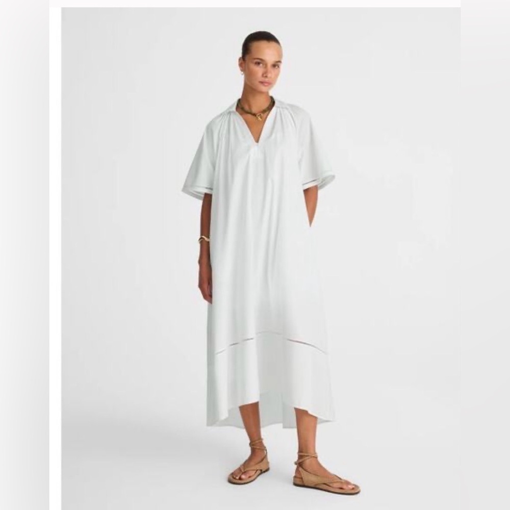 NWT Madewell Madewell Poplin Splitneck Midi Shirtdress White Size Small